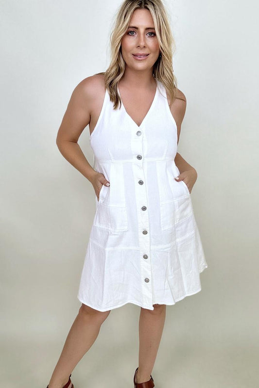 Marlena Adjustable Strap Denim Dress - Mythical Kitty Boutique