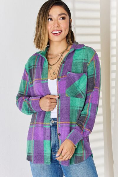 Merida Plaid Button Up Shacket - Mythical Kitty Boutique