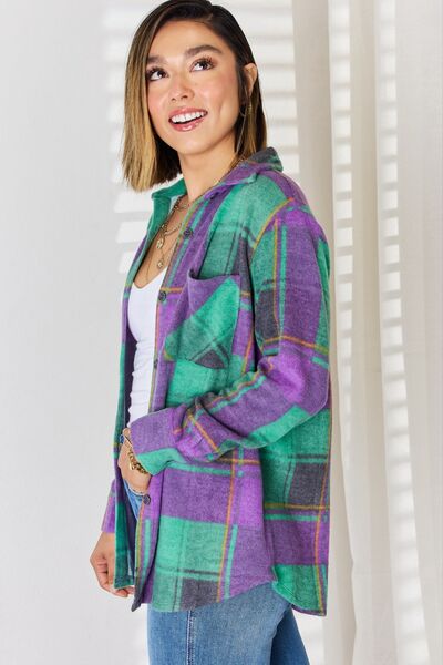 Merida Plaid Button Up Shacket - Mythical Kitty Boutique