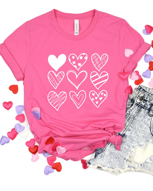 MULTIHEART TEE (BELLA CANVAS) - Mythical Kitty Boutique