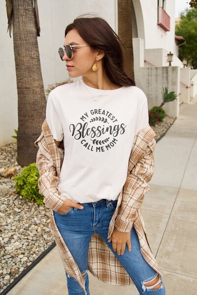 MY GREATEST BLESSINGS CALL ME MOM Short Sleeve T-Shirt - Mythical Kitty Boutique