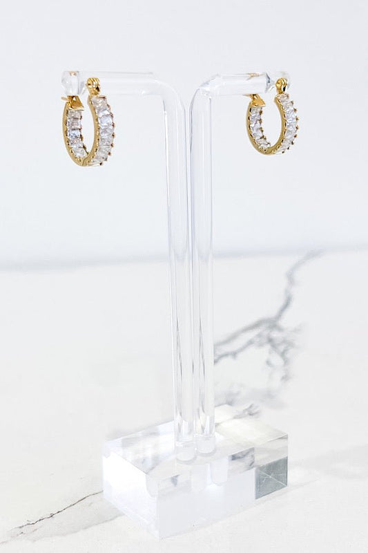 Natural Elements White Pave Hoops - Mythical Kitty Boutique