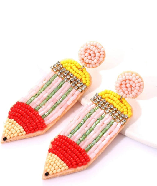 Pencil Seed Bead Earrings - Mythical Kitty Boutique