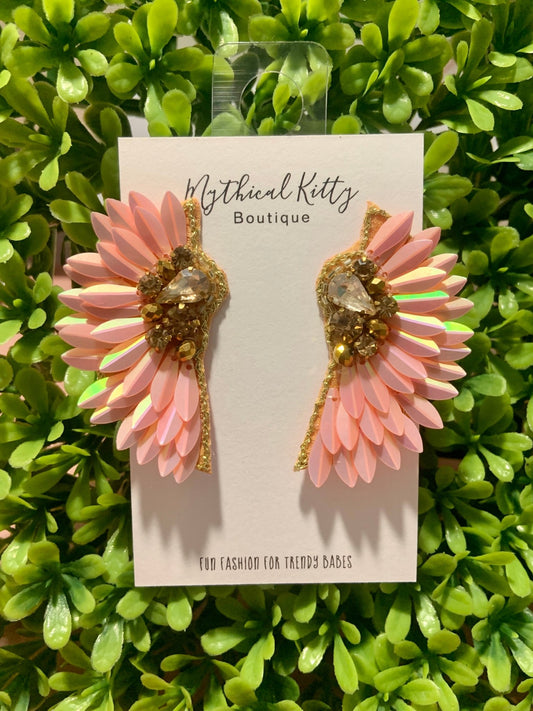 Pink Angel Wings Earrings - Mythical Kitty Boutique