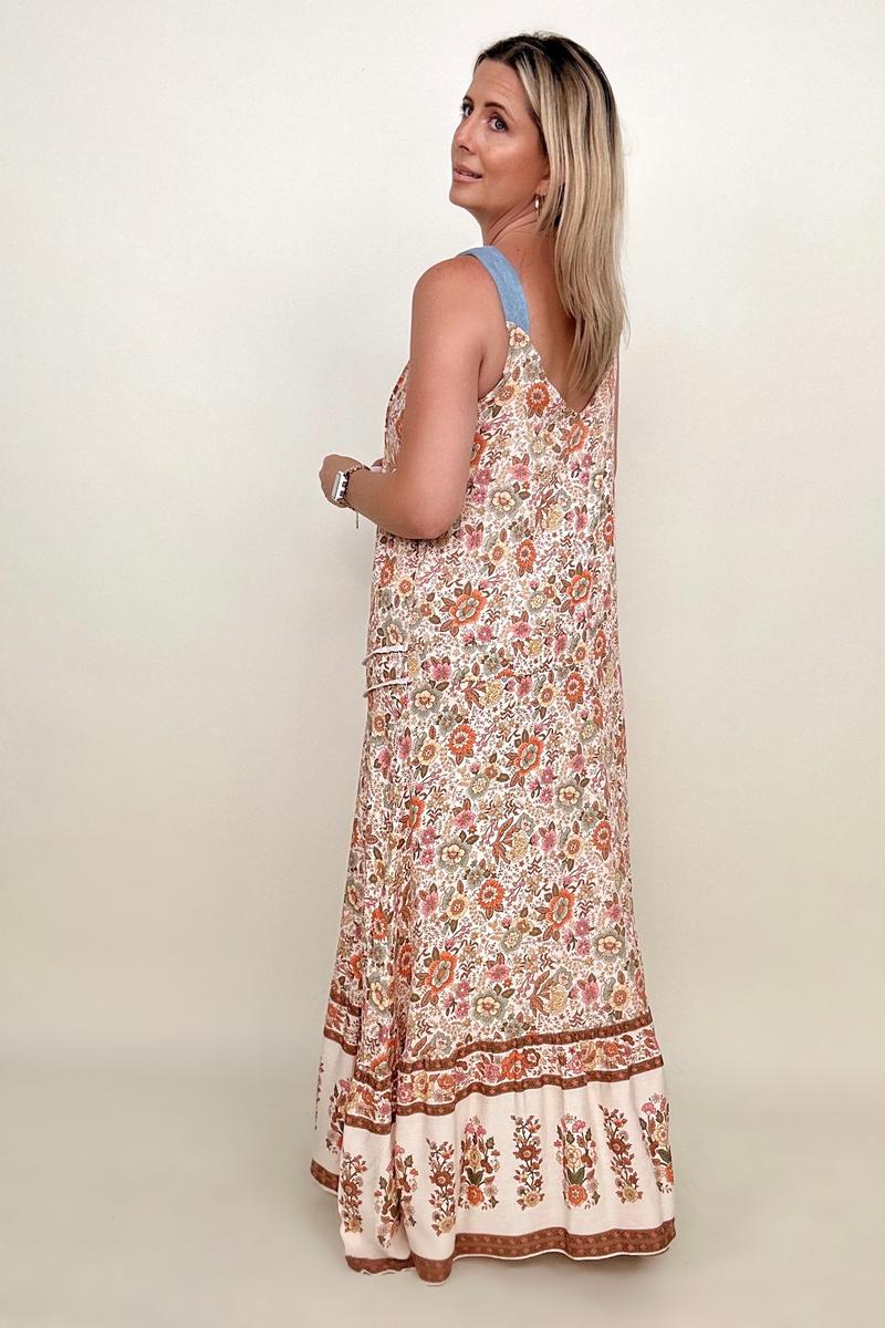 Sammy Button Down Floral Maxi Dress - Mythical Kitty Boutique