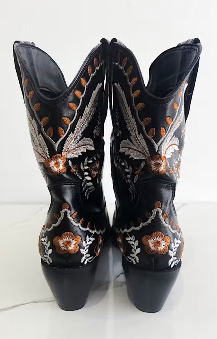 Shania Black Western Booties - Mythical Kitty Boutique