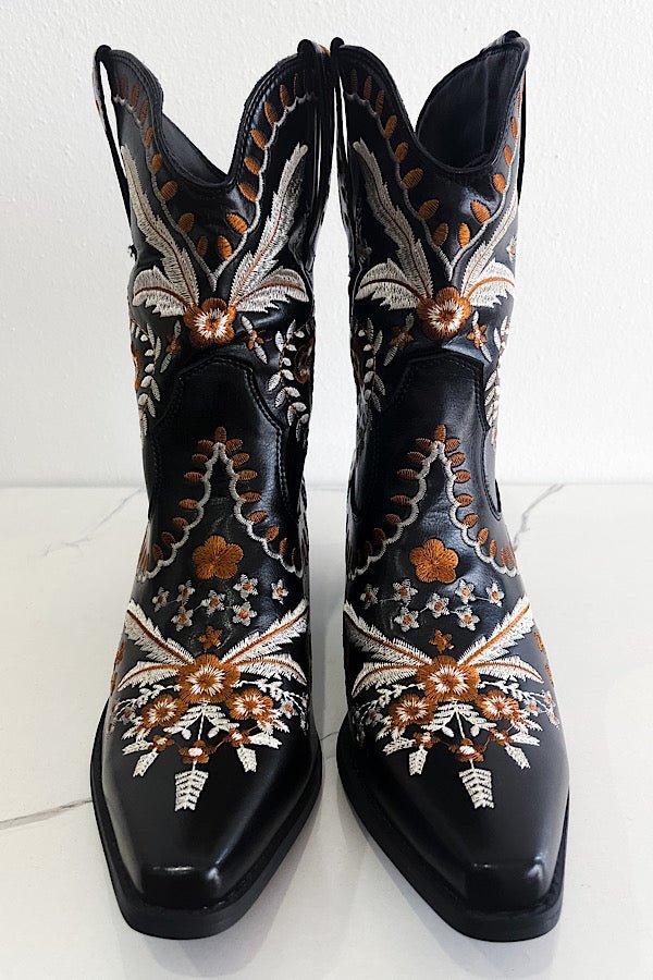 Shania Black Western Booties - Mythical Kitty Boutique