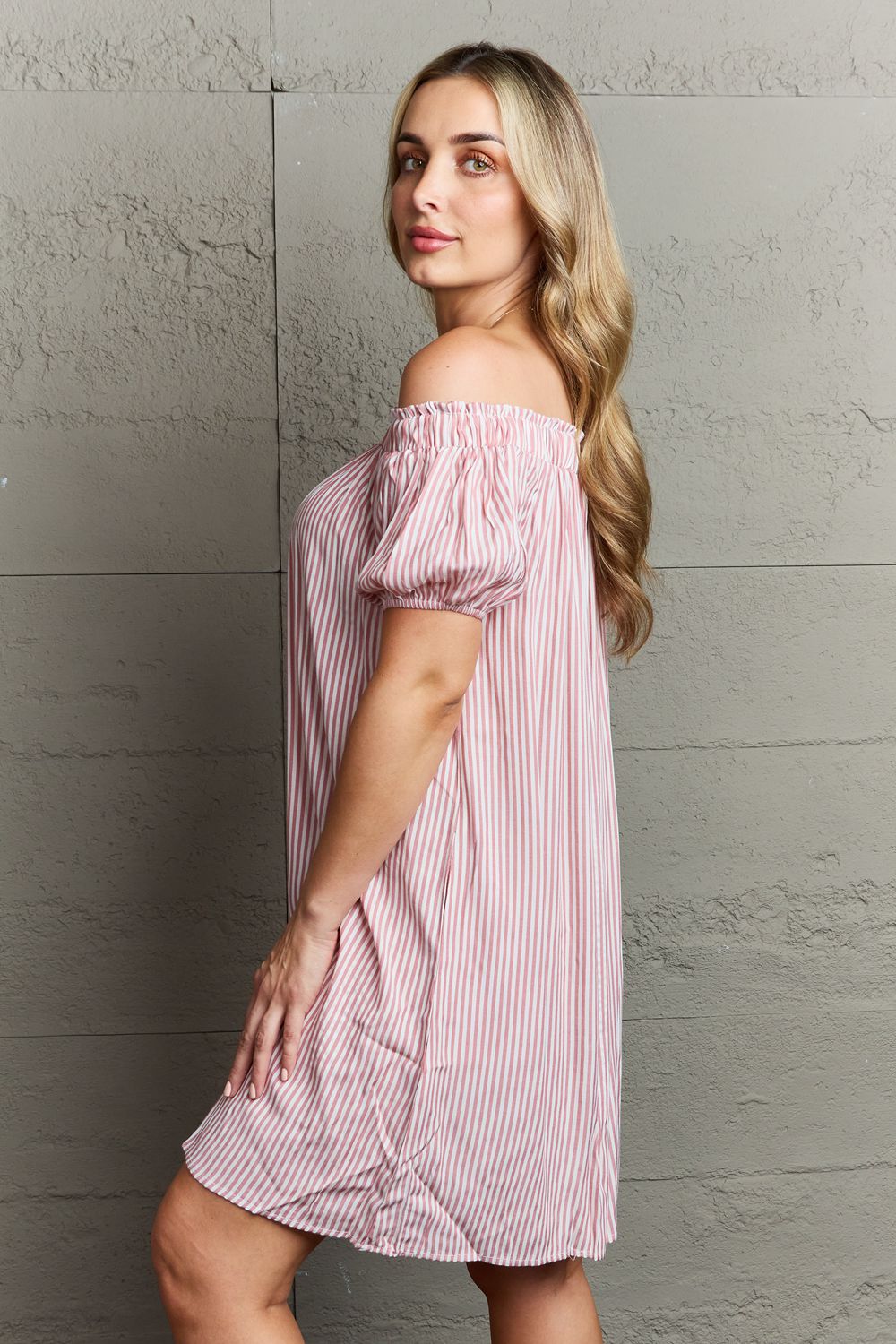 Show Compassion Off The Shoulder Mini Dress - Mythical Kitty Boutique