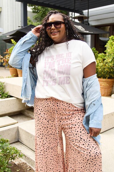 Simply Love Full Size IT'S ME,HI I'M THE COOL MOM IT'S ME Round Neck T-Shirt - Mythical Kitty Boutique