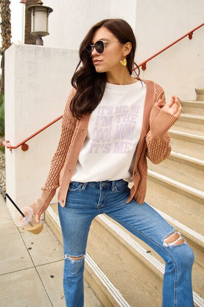 Simply Love Full Size IT'S ME,HI I'M THE COOL MOM IT'S ME Round Neck T-Shirt - Mythical Kitty Boutique