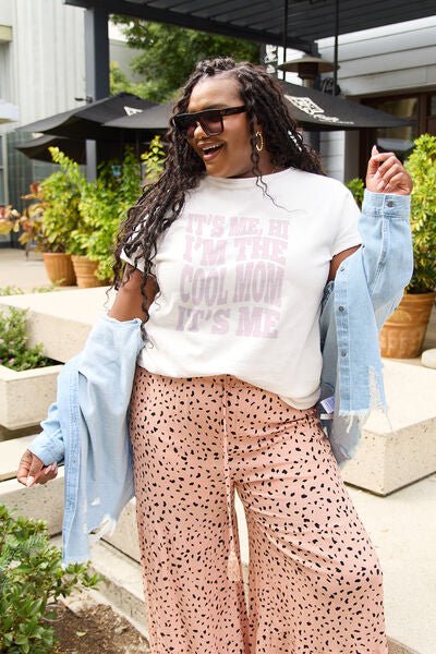 Simply Love Full Size IT'S ME,HI I'M THE COOL MOM IT'S ME Round Neck T-Shirt - Mythical Kitty Boutique