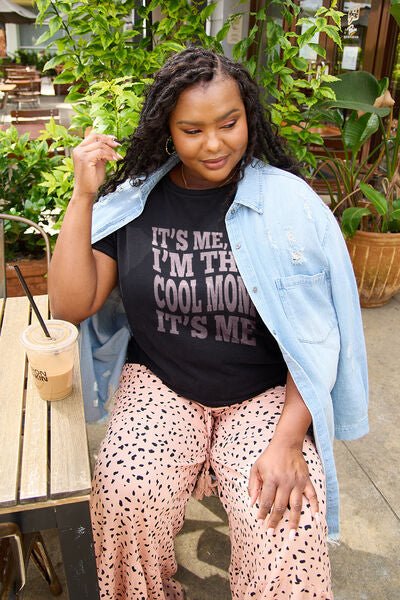 Simply Love Full Size IT'S ME,HI I'M THE COOL MOM IT'S ME Round Neck T-Shirt - Mythical Kitty Boutique