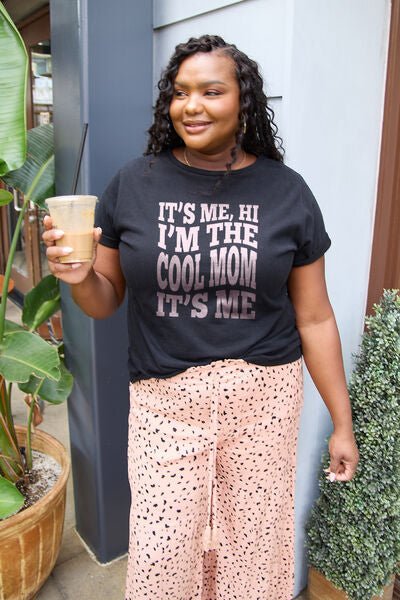 Simply Love Full Size IT'S ME,HI I'M THE COOL MOM IT'S ME Round Neck T-Shirt - Mythical Kitty Boutique
