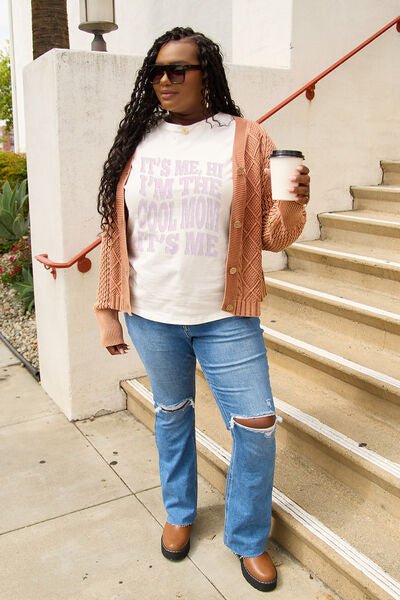 Simply Love Full Size IT'S ME,HI I'M THE COOL MOM IT'S ME Round Neck T-Shirt - Mythical Kitty Boutique