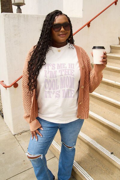 Simply Love Full Size IT'S ME,HI I'M THE COOL MOM IT'S ME Round Neck T-Shirt - Mythical Kitty Boutique