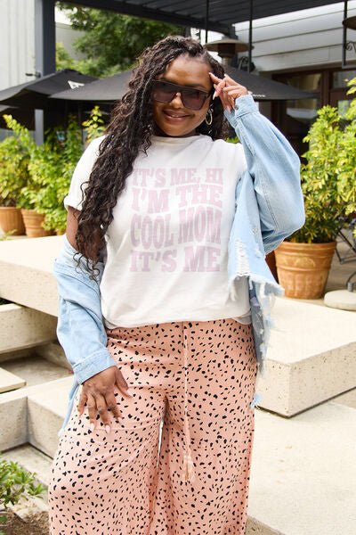 Simply Love Full Size IT'S ME,HI I'M THE COOL MOM IT'S ME Round Neck T-Shirt - Mythical Kitty Boutique