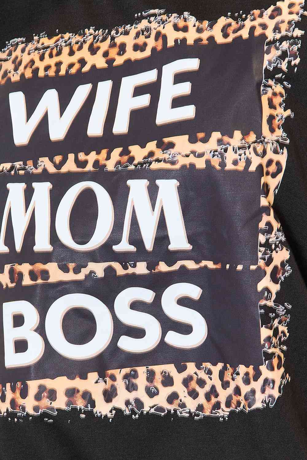 Simply Love WIFE MOM BOSS Leopard Graphic T-Shirt - Mythical Kitty Boutique