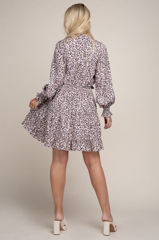 Tamara Leopard Print Ruffle Hem Dress - Mythical Kitty Boutique