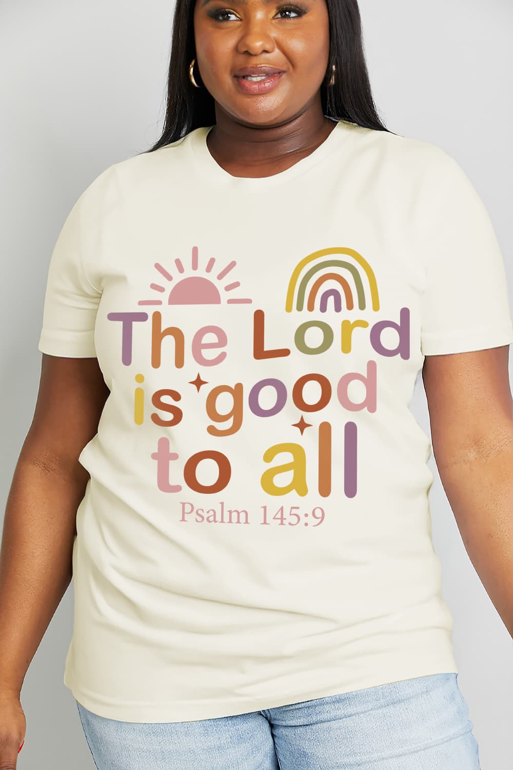 THE LORD IS GOOD TO ALL PSALM 145:9 Graphic Cotton Tee - Mythical Kitty Boutique