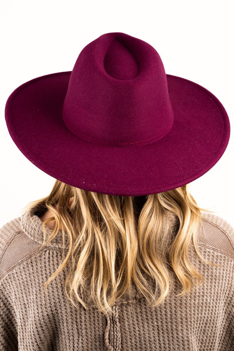 The Texanna Burgundy Felt Hat - Mythical Kitty Boutique
