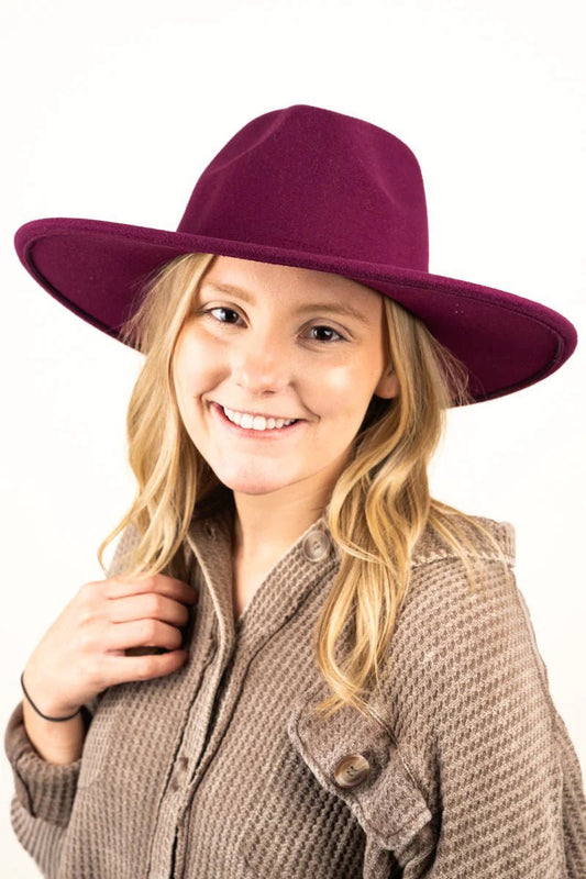 The Texanna Burgundy Felt Hat - Mythical Kitty Boutique