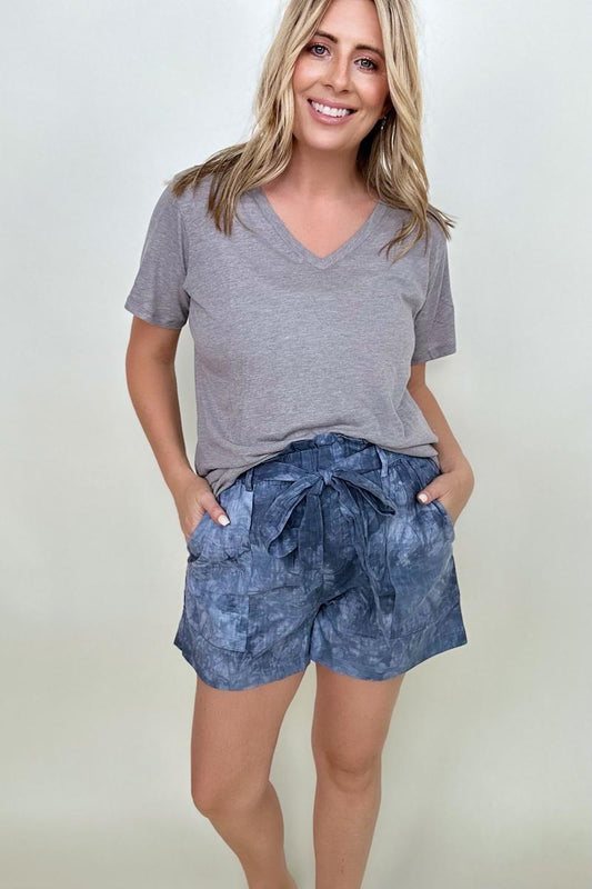 Tie Dye Casual Shorts With Belt - Mythical Kitty Boutique