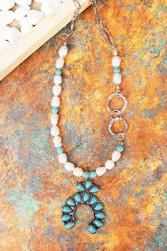 Turquoise Crest Lake Pearl Necklace - Mythical Kitty Boutique