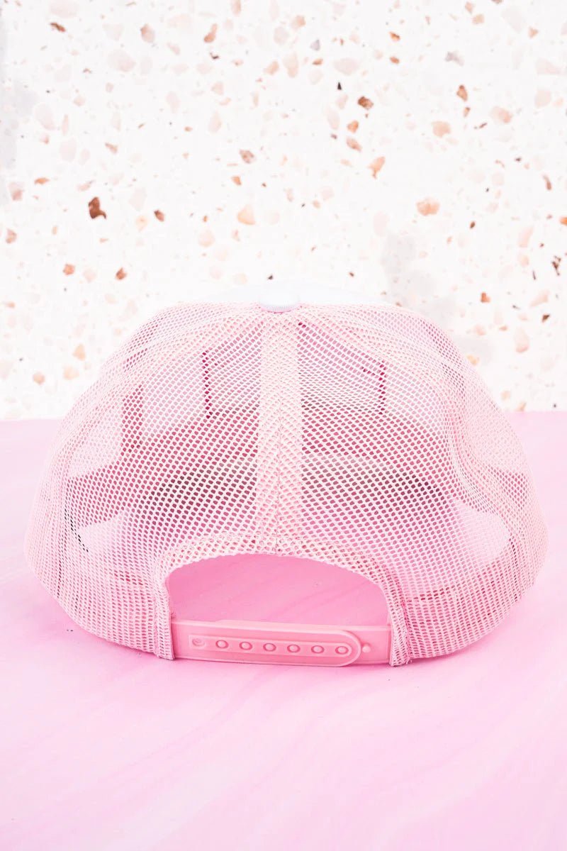 White and Pink 'Hot Mess Express' Mesh Cap - Mythical Kitty Boutique